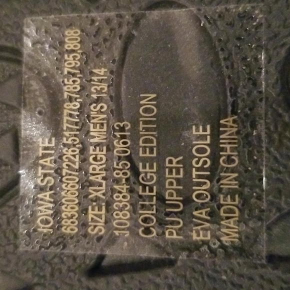 Iowa State Men's Flip-flops Sz XL 13/14. NWT - Picture 5 of 5